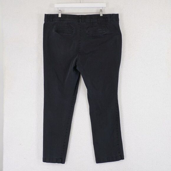 Gloria Vanderbilt Black Elastic Waist Chino High Rise Pants 18W 42/30 - Picture 4 of 8